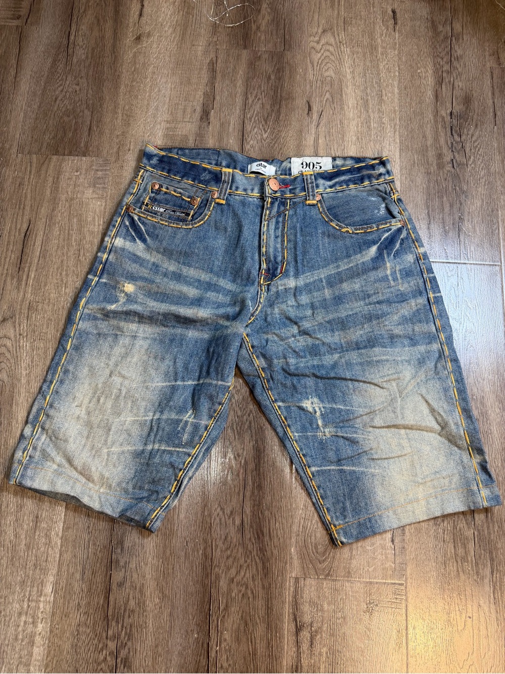 Men's Distressed Denim Shorts - Blue